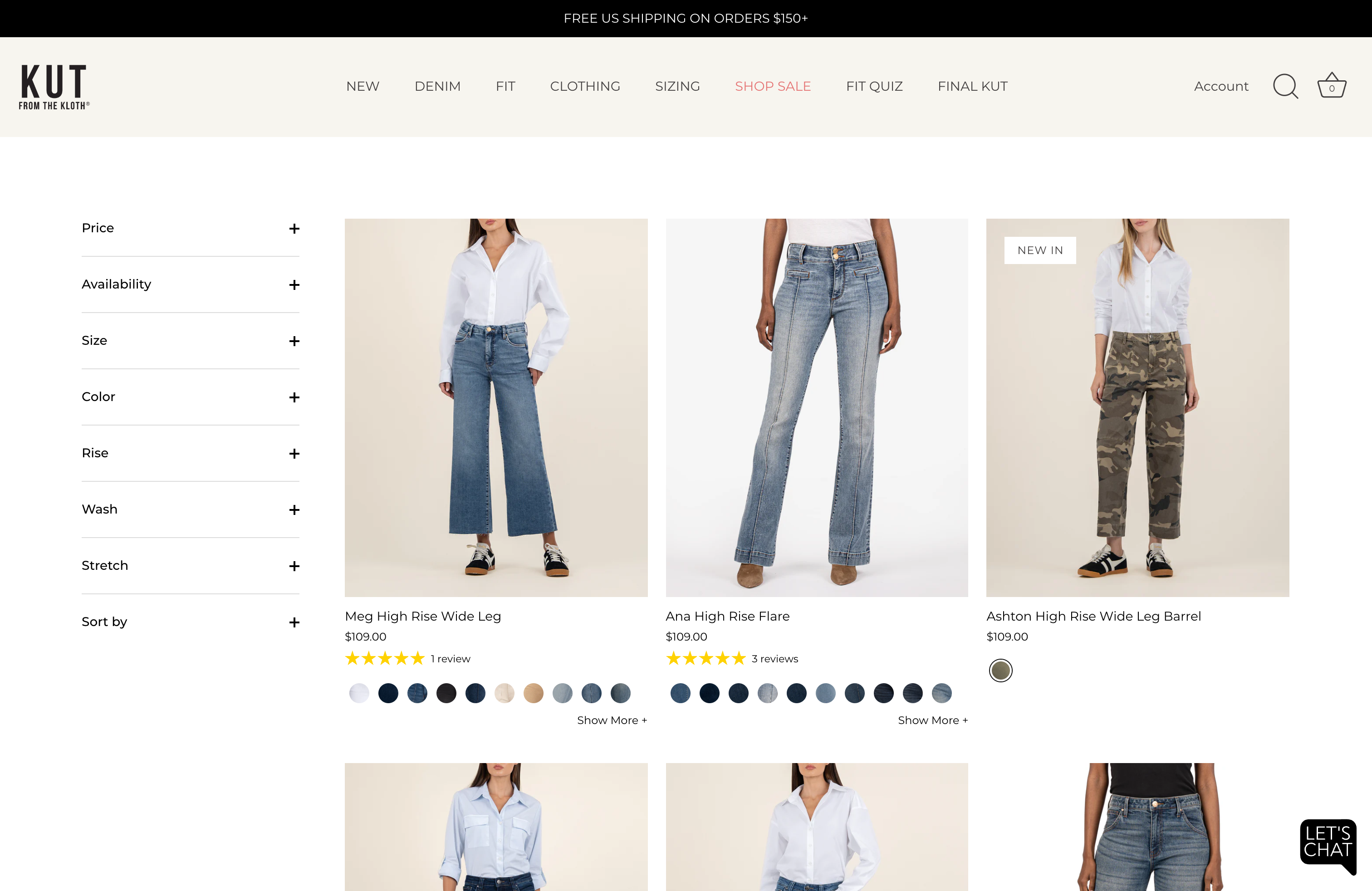 The women's denim and lifestyle brand  screenshot