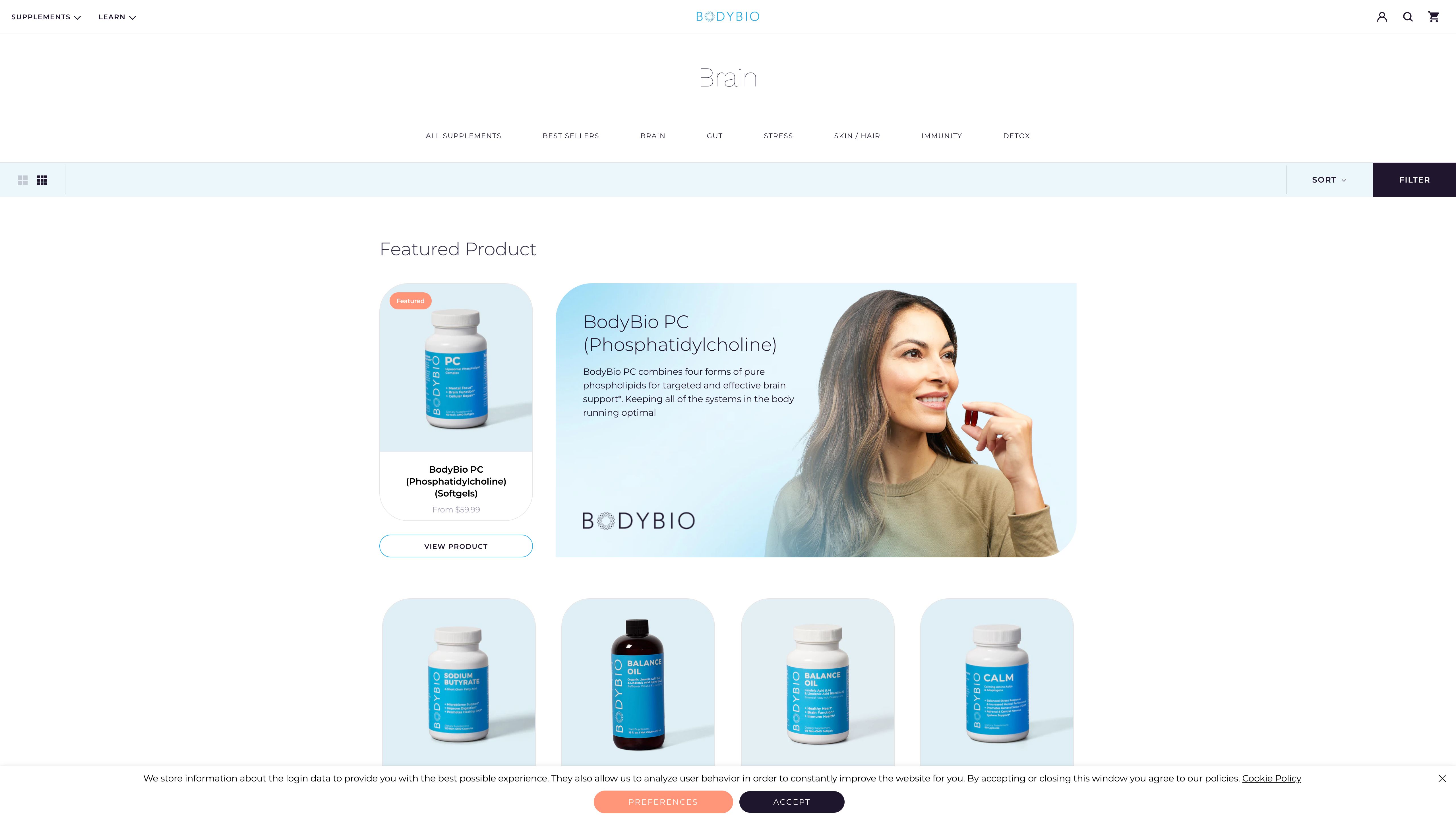 BodyBio Shopify Plus Website screenshot