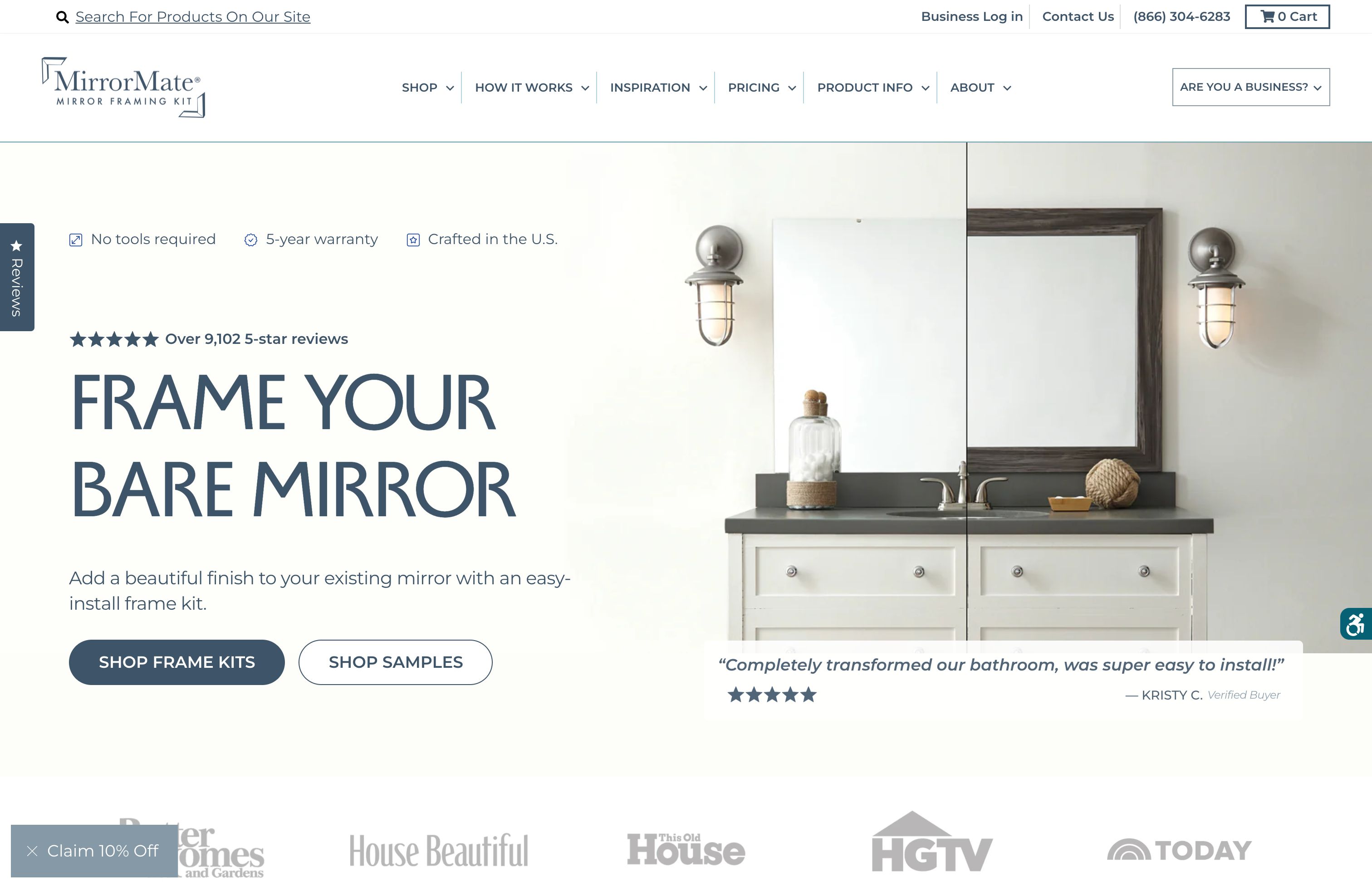 Mirrormate - Shopify Plus Website Development screenshot