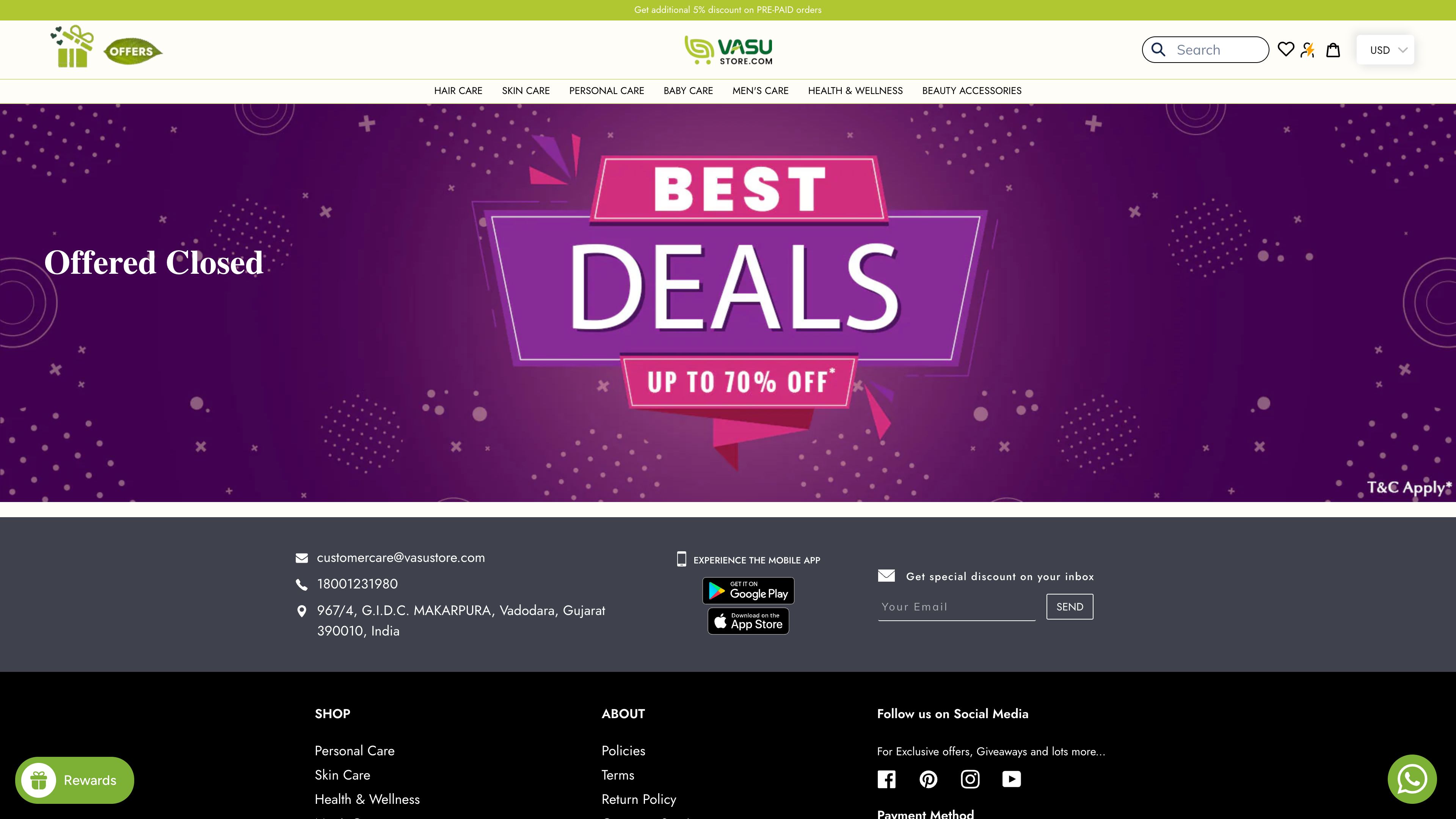 Vasustore screenshot