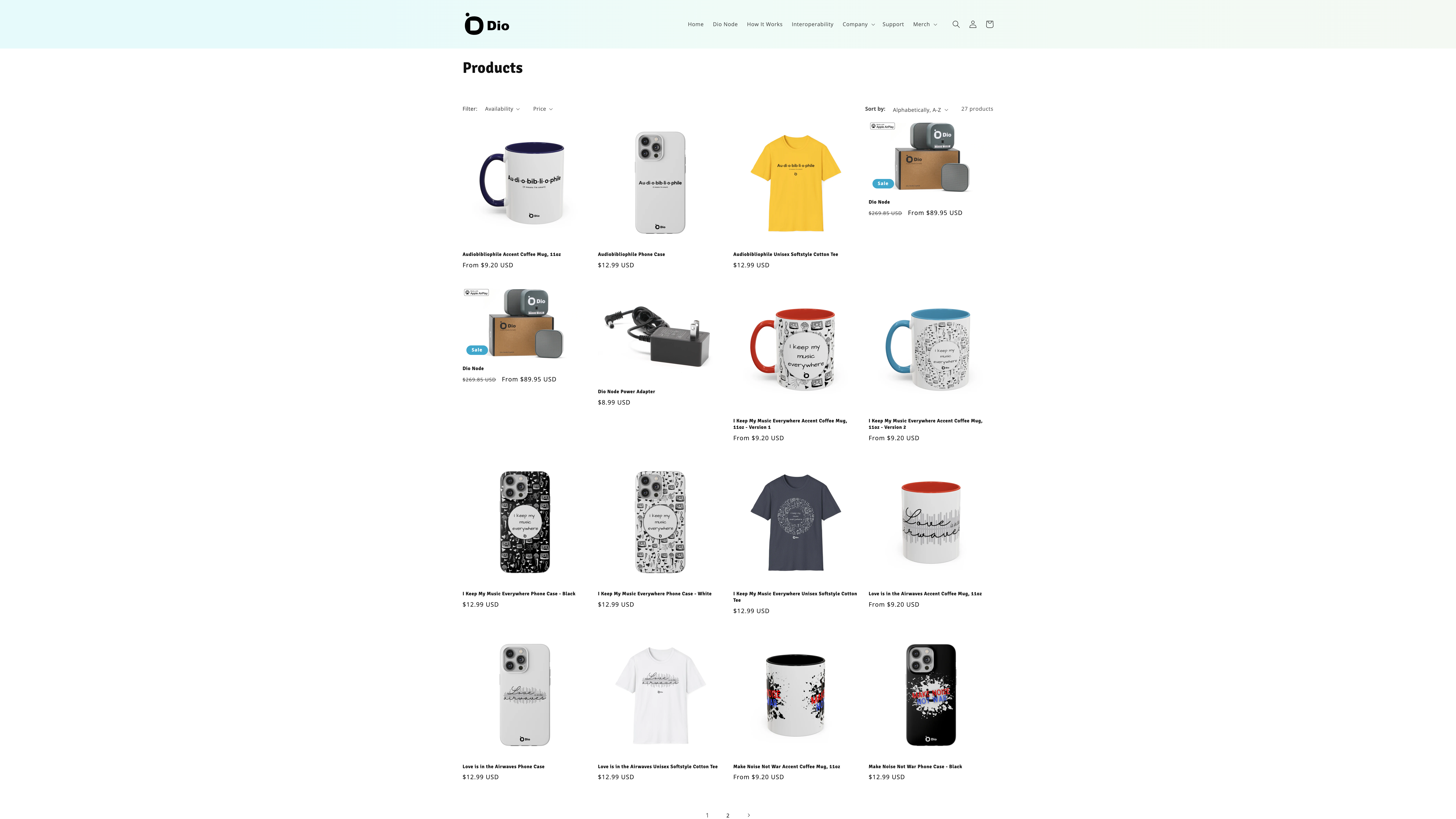 Shopify store theme for Dioconnect screenshot