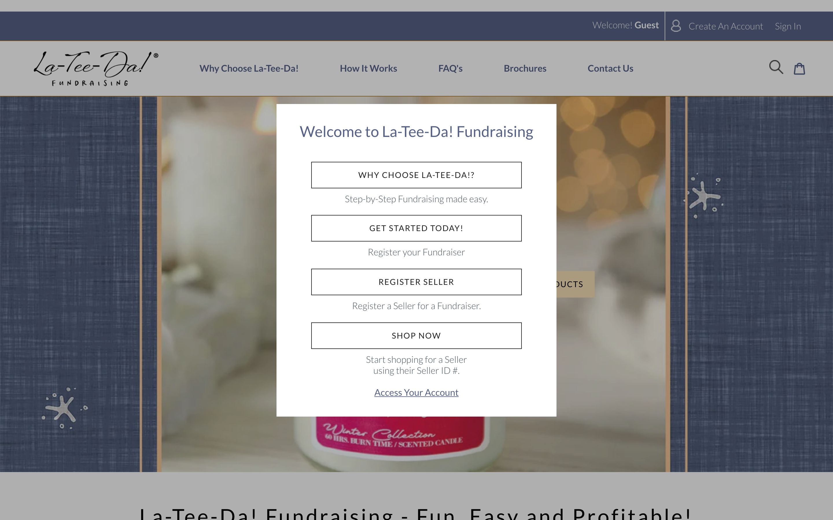 La-Tee-Da! Fundraising screenshot