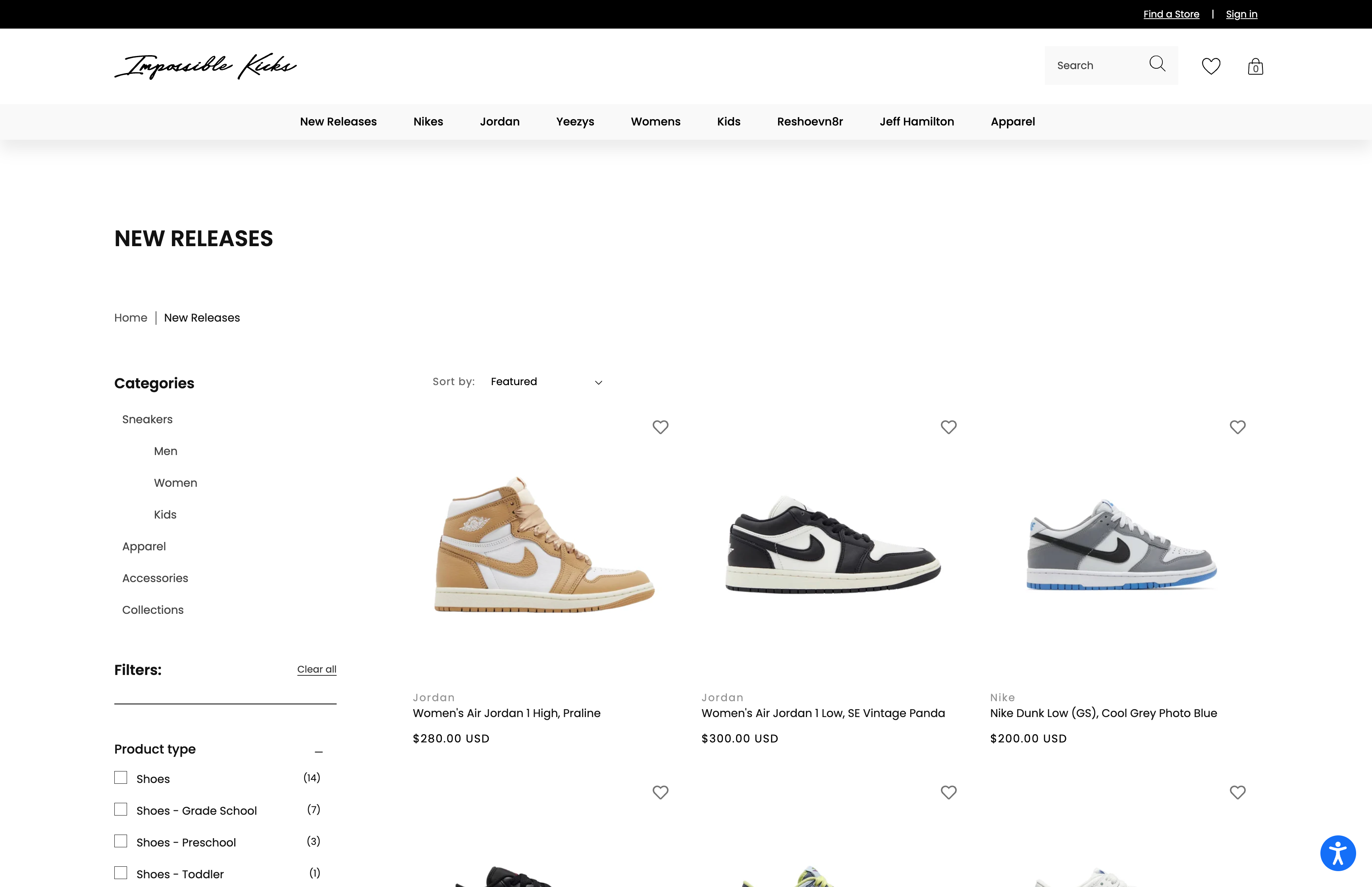 Shopify Streamlined Shopping for Shoes & Apparel screenshot