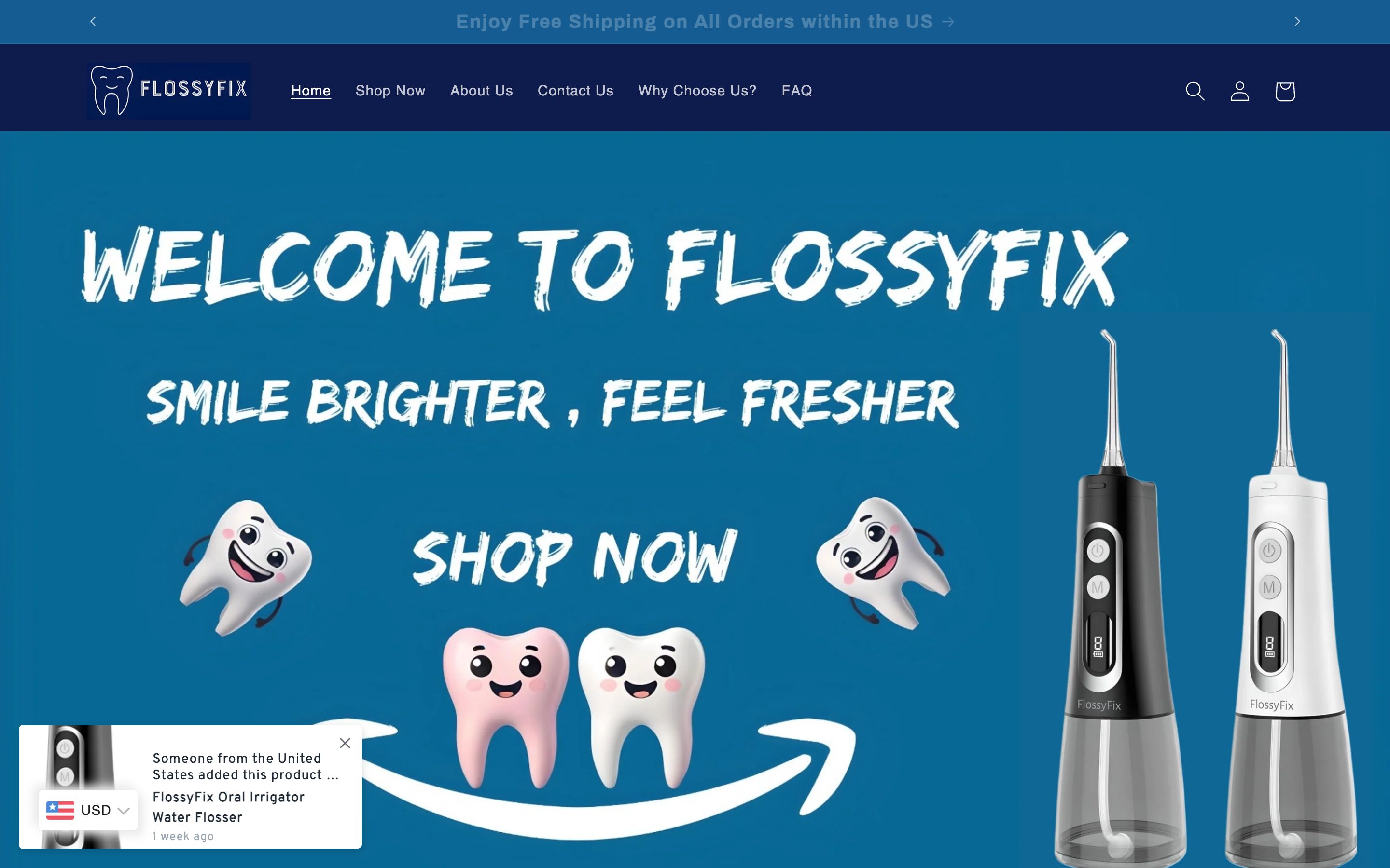 FlossFix - Sleek Single Product Website Design screenshot