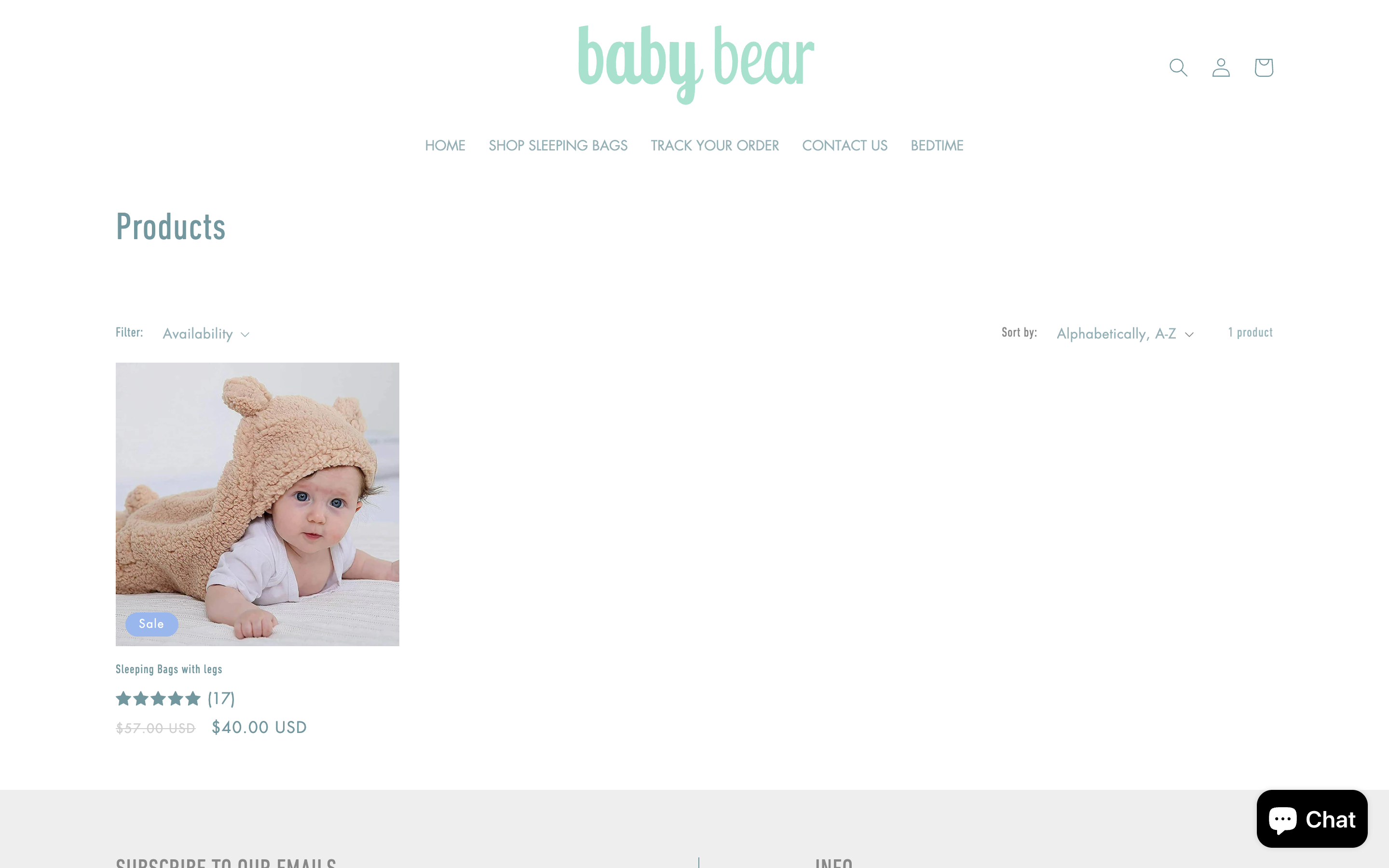 Baby and children's clothing shop screenshot