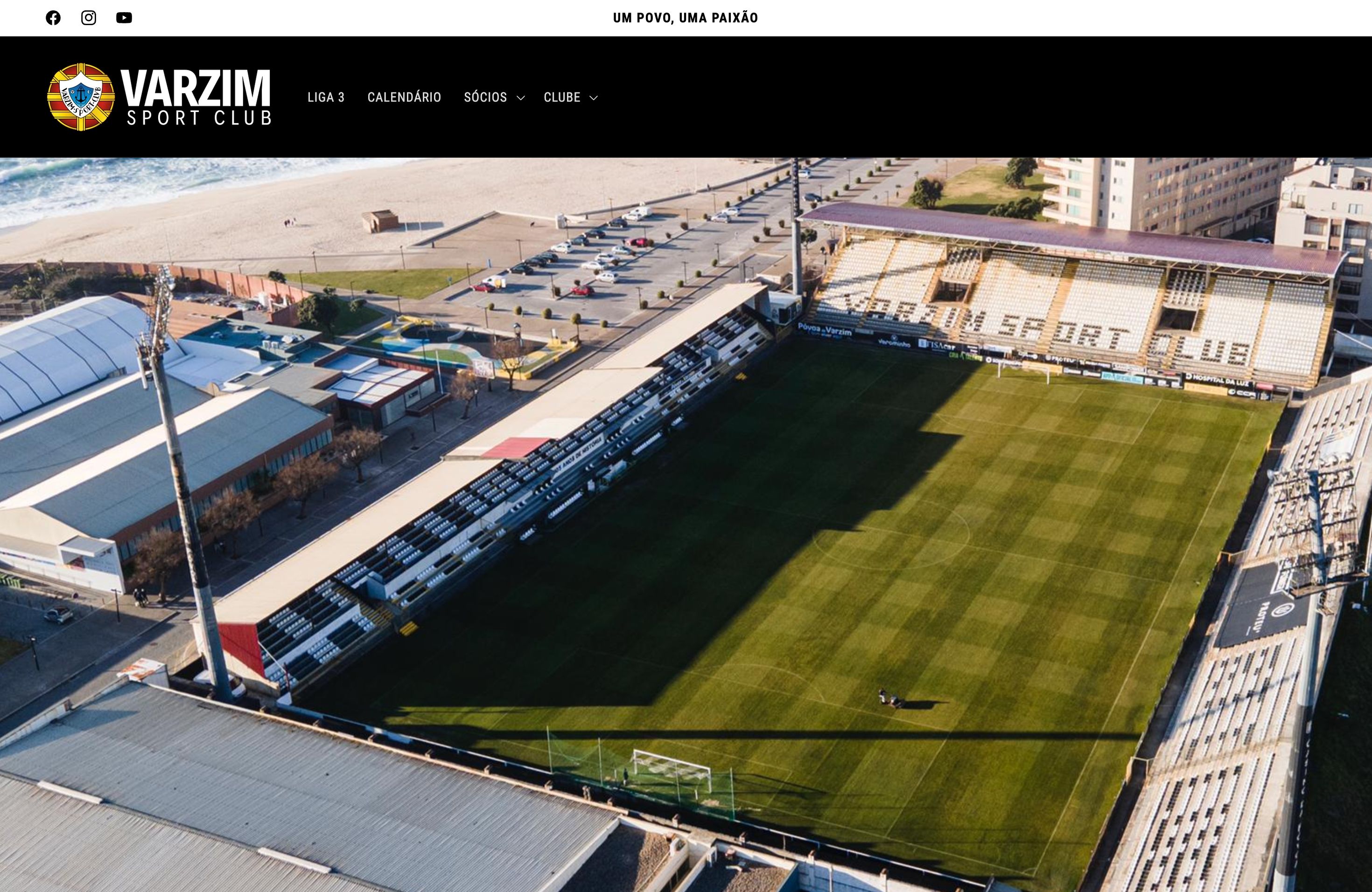 Football club website screenshot