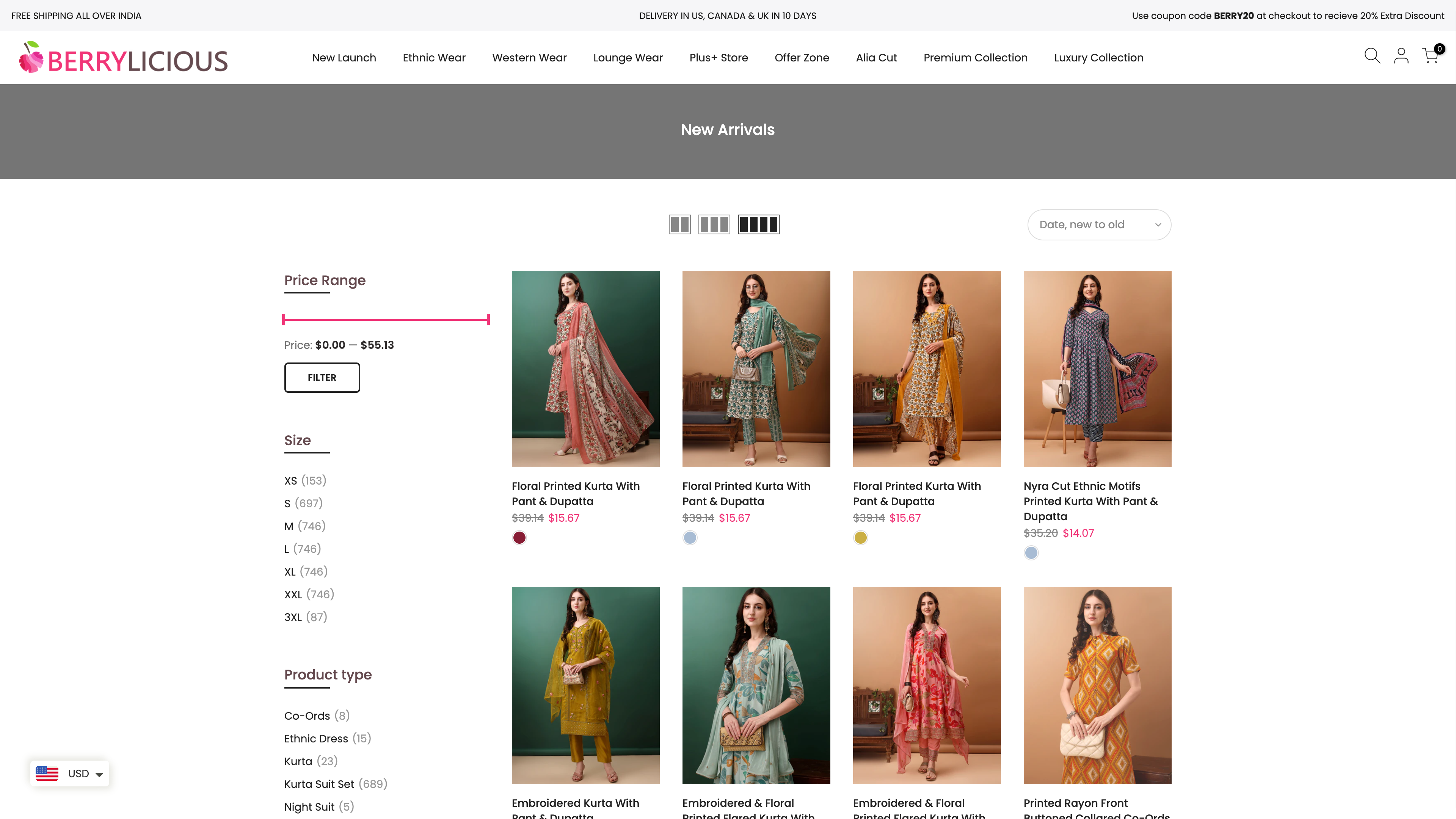 Berrylicious Clothing  - Shopify Website Development screenshot