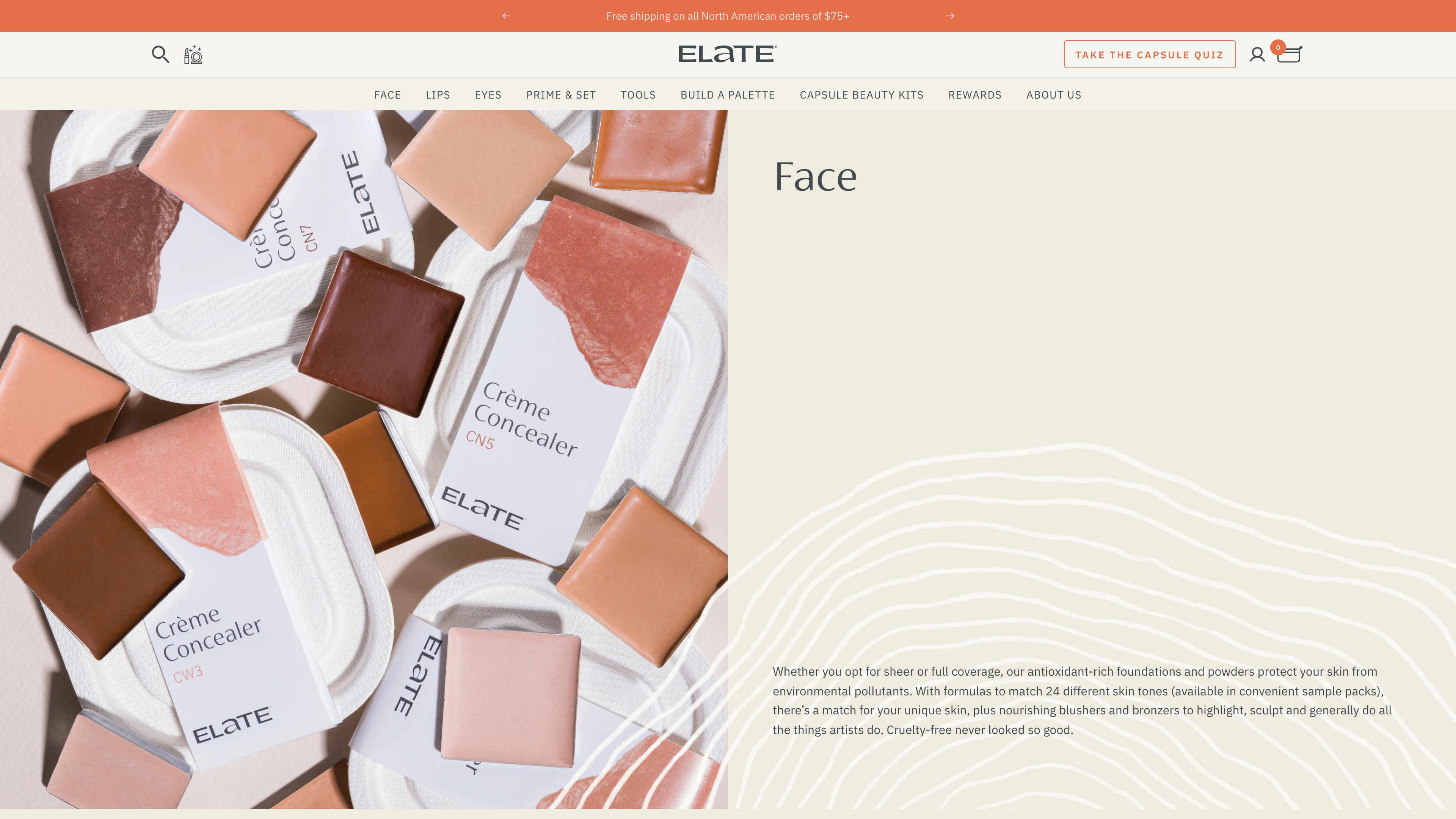 Elate Cosmetics - Shopify Plus screenshot