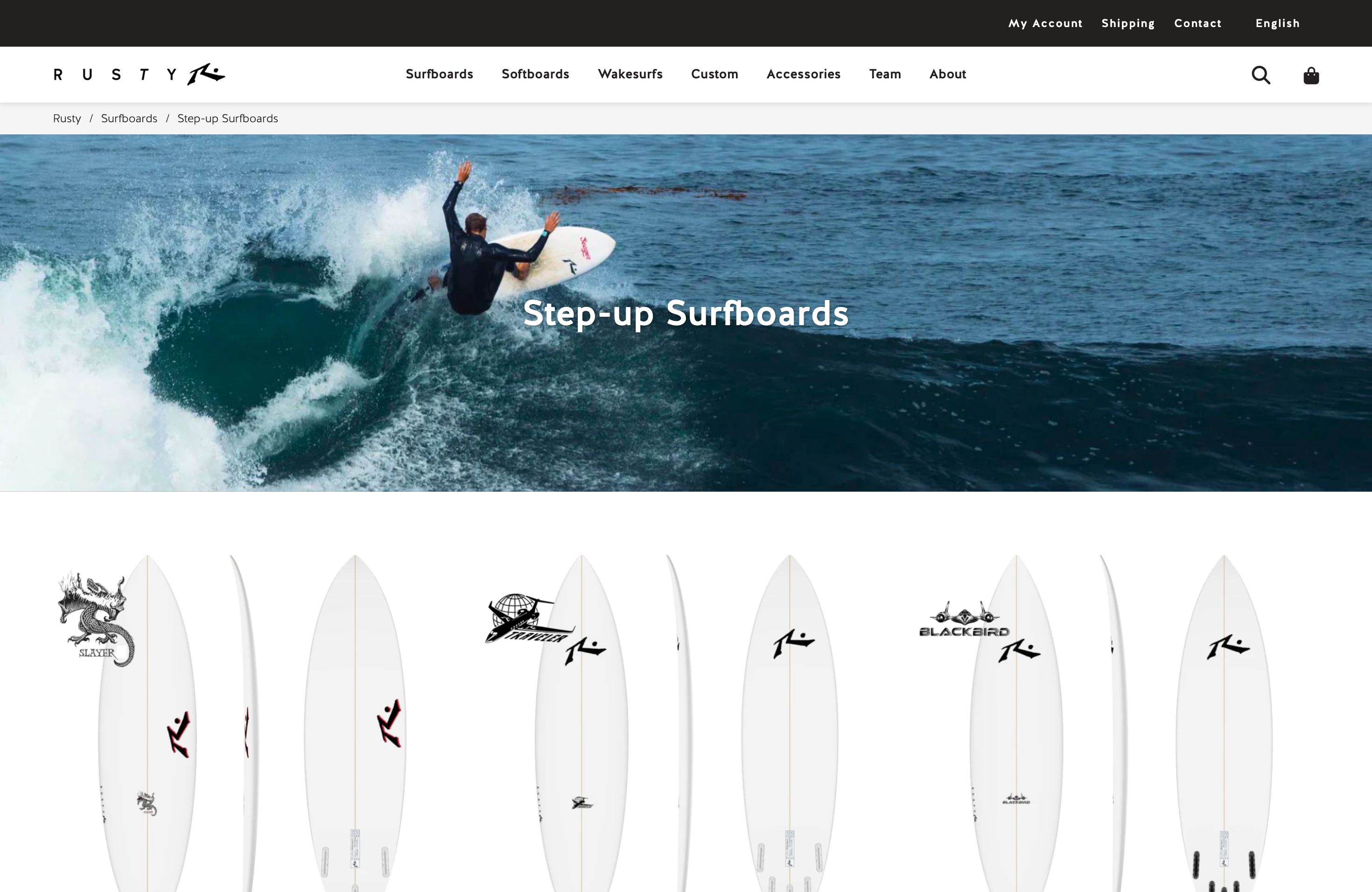 Surfing Innovation: Crafting Rusty Surfboards' Online Presence screenshot