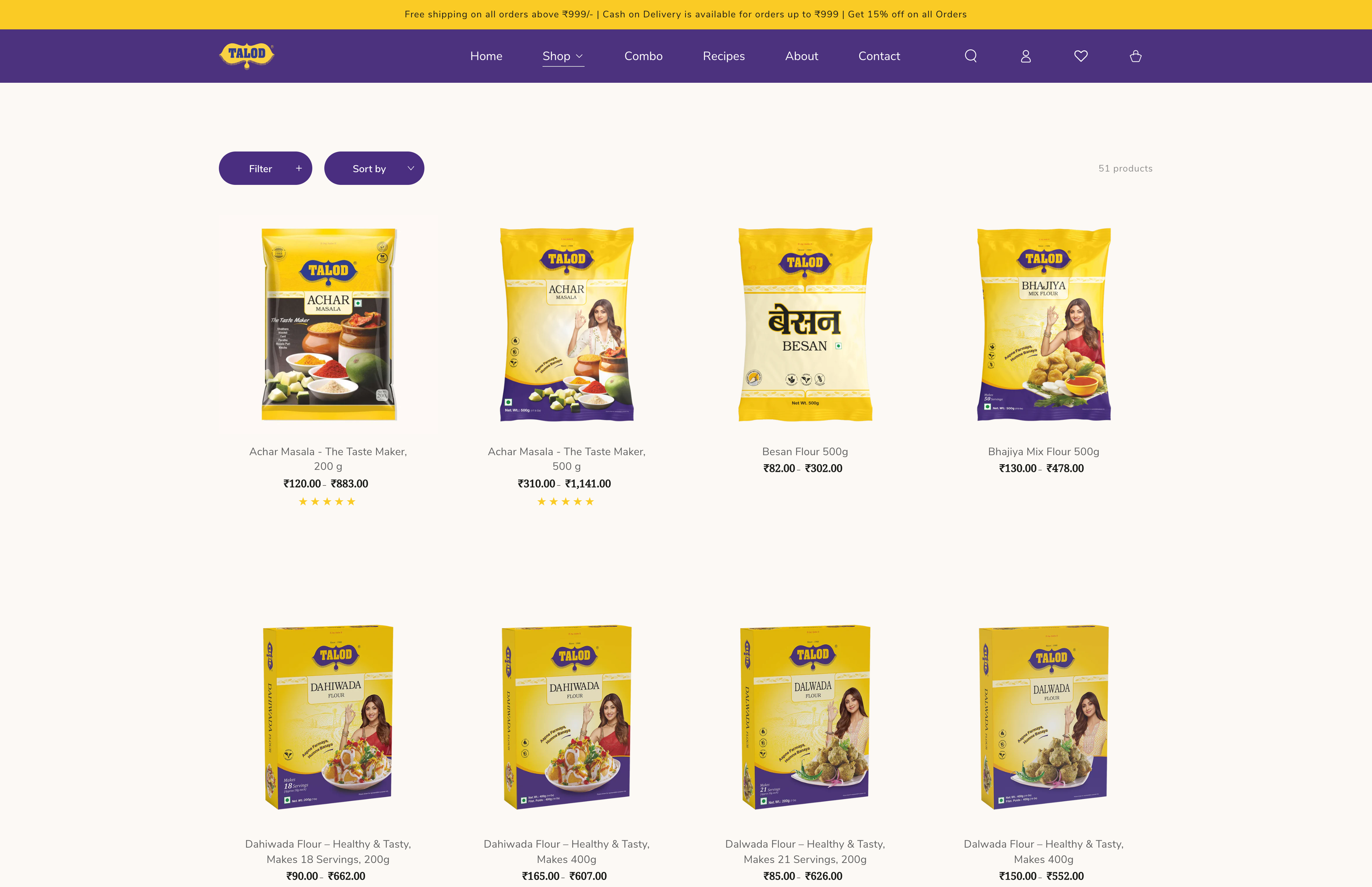 Talod Foods, India screenshot